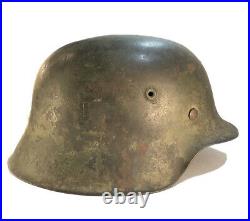100% Authentic WW2 German Helmet M42 Camo Camouflage Steel Helmet, Gorgeous