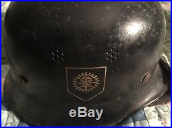 100% Original WW2 German Helmet M34 -Rare Teno Org. With Double decals. MINT