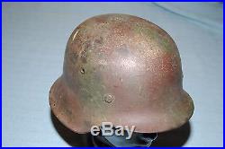 100% Original WW2 German M42 Camo Helmet Straight From Vet's Estate