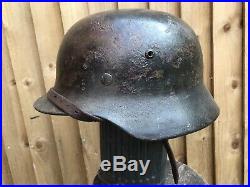 100% Original WW2 German Single Decal Special Forces Combat Helmet