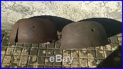 2 HELMETS FROM GERMAN WW2 PARATROOPER RELICS FROM CASSINO