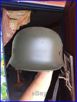 Amazing Beautiful Original WW 2 German Helmet Marked ET 66 and Numbered 4879