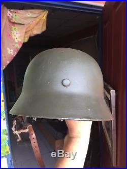 Amazing Beautiful Original WW 2 German Helmet Marked ET 66 and Numbered 4879