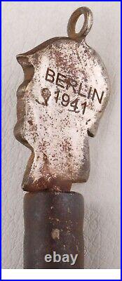 Berlin 1941 ww2 GERMAN Pendant WWII Soldier HELMET Bullet STAHLHELM M36 M42 Rare
