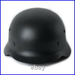 Black WW2 German Elite WH Army M35 M1935 Steel Helmet Stahlhelm Retro Grim &Cool