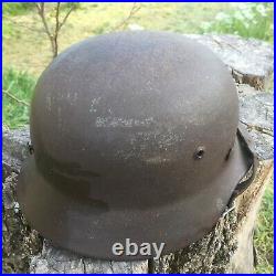 CASQUE ALLEMAND WW2 DEBARQUEMENT ITALIE ECRITE A L'INTERIEUR helm german helmet
