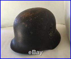 Double Decal Insignia German Nazi Police WW2 M40 Helmet