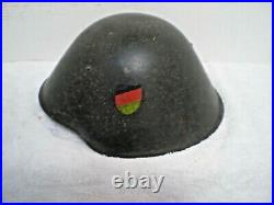 East German DDR M56 helmet with WW2 type liner, stamped l l 62