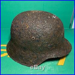 Fantastic WW2 German Army M42 Helmet Shell Found in Normandy With Liner