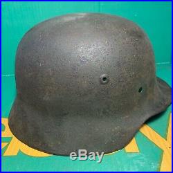 Fantastic WW2 German Army SD M35 Original Paint Helmet Shell Found in Normandy