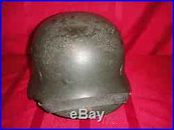 German Quist Ww2 M1940 Waffen-ss Helmet Double Decal Q64 Nice Must See