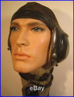 GERMAN WW2 LUFTWAFFE PILOT Summer HELMET Headphones & Throat mic 60cm Large size
