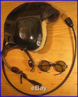 GERMAN WW2 LUFTWAFFE PILOT Summer HELMET Headphones & Throat mic 60cm Large size