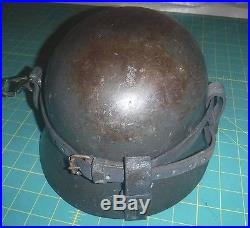 German Ww2 Lw M35 Helmet With Leather Carrying Strap