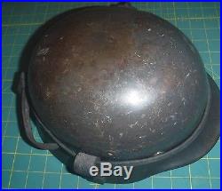 German Ww2 Lw M35 Helmet With Leather Carrying Strap
