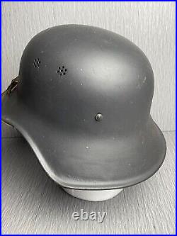 GERMAN WW2 RLB REICHSLUFTSCHUTZBUND HELMET With ERSATZ LINER & PLASTIC CHINSTRAP