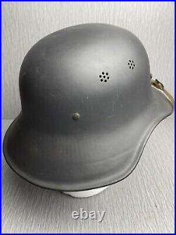 GERMAN WW2 RLB REICHSLUFTSCHUTZBUND HELMET With ERSATZ LINER & PLASTIC CHINSTRAP