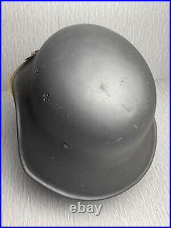 GERMAN WW2 RLB REICHSLUFTSCHUTZBUND HELMET With ERSATZ LINER & PLASTIC CHINSTRAP