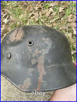 GI Bringback Battle Combat Damaged WW2 German M40 Helmet WithLiner