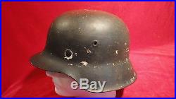 Great Ww2 German Model 1942 Steel Helmet With Liner And Cord-maker Mark