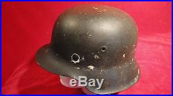 Great Ww2 German Model 1942 Steel Helmet With Liner And Cord-maker Mark