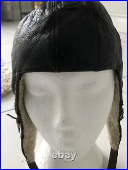 Genuine WW2 German Luftwaffe Pilots Flying Hat Cap Helmet Leather. Final Price