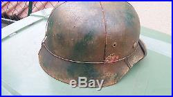 German Heer Wehrmacht helmet in Normandy camo 3 colors complete ww2