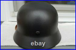 German Helmet M40 Size 66 Ww2 Stahlhelm + Original Ww2 Liner Band