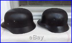 German Helmet M40 Size Q66 And M40 Size Se64 Ww2 Stahlhelm