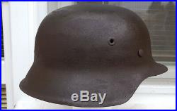 German Helmet M42 Size 68 Ww2 Stahlhelm Named Signed