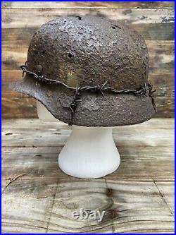 German Helmet WW2 Barbed Wire Eastern Front
