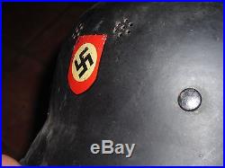German Helmet WW2 Herrr decal Border guard with post war decals LOOKs COOL