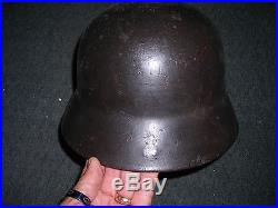 German Helmet WW2 Herrr decal Border guard with post war decals LOOKs COOL