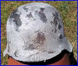 German Helmet WW2, Wehrmacht, M42, Stahlhelm, size 64, bright wintercamo