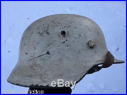 German M40 WWII WW2 Stahlhelm Helmet Winter Camo Only $1.00 No Reserve