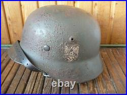 German M-35 steel helmet, size 62, WW2, restoration