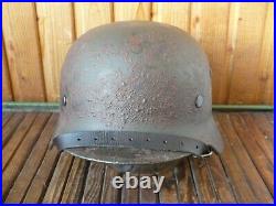 German M-35 steel helmet, size 62, WW2, restoration
