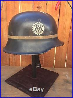 German Volkswagen VW Factory Helmet WWII M34 WW2 Helmet Original VOLKSWAGEN