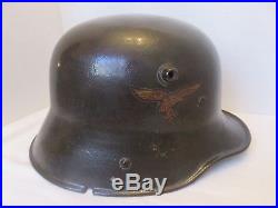 German WW2 1933 Luftwaffe Airforce Helmet M35/M42 Steel 3rd Reich Flag & Eagle