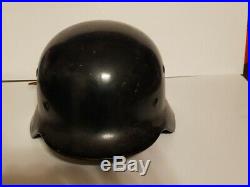 German WW2 Black SS M40 Helmet Stahlhlem