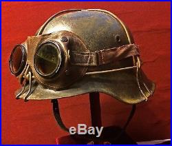 German WW2 Helmet 100% Original Battle Wired Stahlhelm Liner Chinstrap Gogles