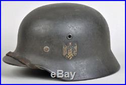 German WW2 Kriegsmarine Single Decal Battle Damaged Helmet