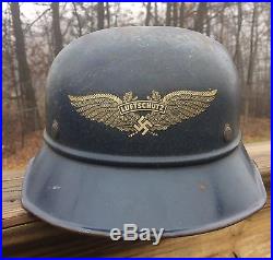 German WW2 Luftschutz Helmet Shell & Rivers