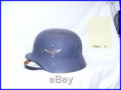 German WW2 Luftwaffe Helmet, size 55, single decal, authentic