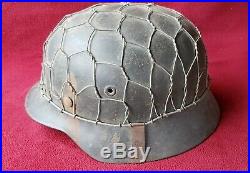 German WW2 M40 Helmet withChicken Wire, veterans estate collection
