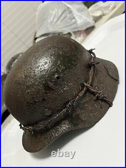 German WW2 Militaria Helmet Original Piece Of History Trench Warfare Helmet WWII