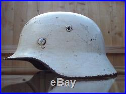 German WW2 WWII M40 Stahlhelm Helmet Snow Camo BIG Size SE66