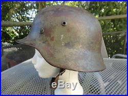 German WW2 Wehrmacht camo helmet M1935, all original, labeled