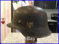 German WW2 battle damaged M42 SD heer helmet stunning