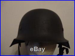 German WW2 helmet M1941, all original interior and straps, Original